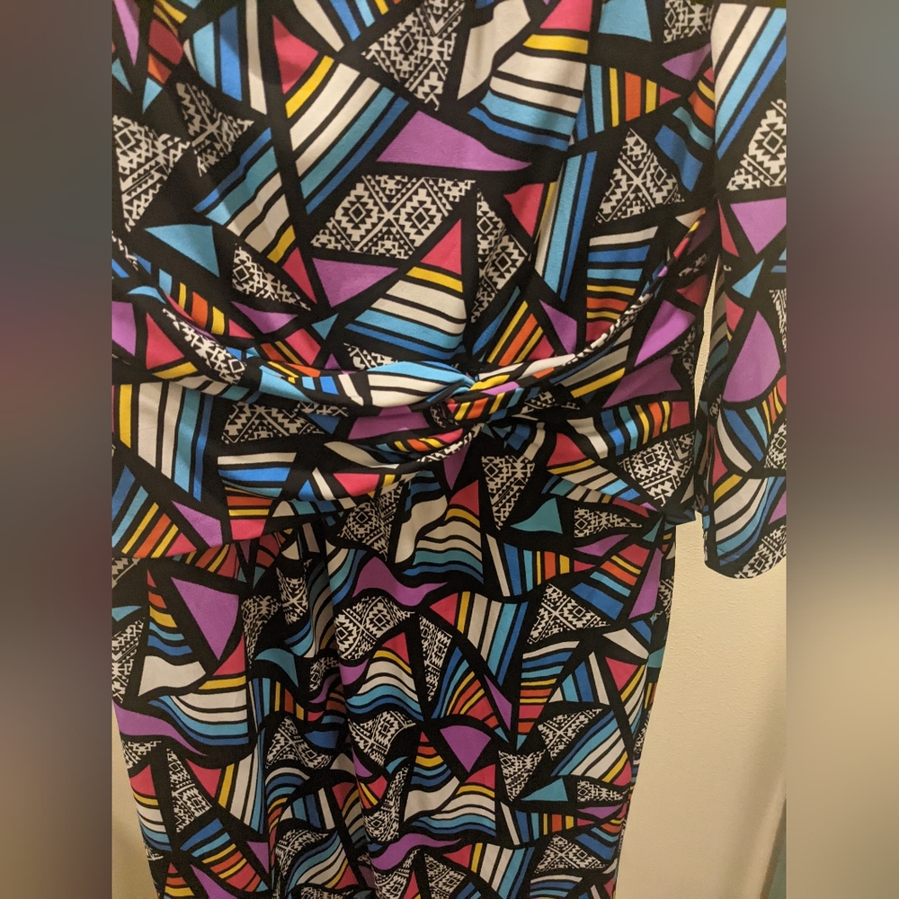 Jolie Moi UK 12 (US 8) Retro Twist Bodycon Royal Multi - Picture 7 of 12